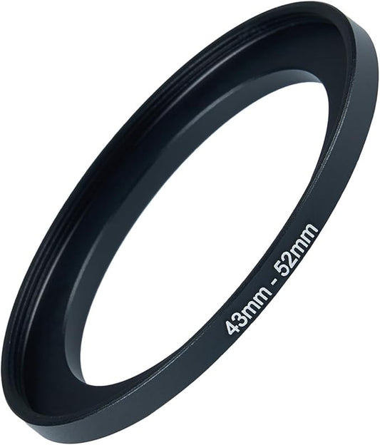 43mm to 52mm Step-up Adapter Rings Filter Adapter Black Metal Step Down Filter by Unknown
