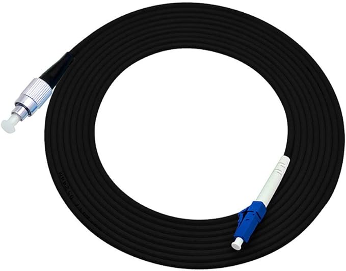 Jeirdus 3M LC to FC Outdoor Armored Simplex 9/125 SM Fiber Optic Cable Jumper Optical Patch Cord Singlemode 3Meters 10ft LC-FC