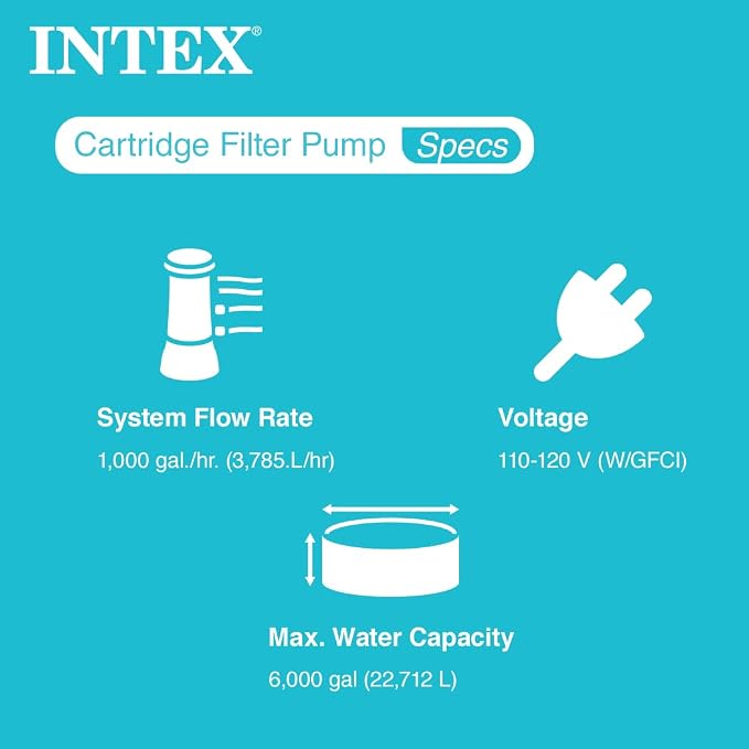 INTEX C1000 Krystal Clear Cartridge Filter Pump - Image 4