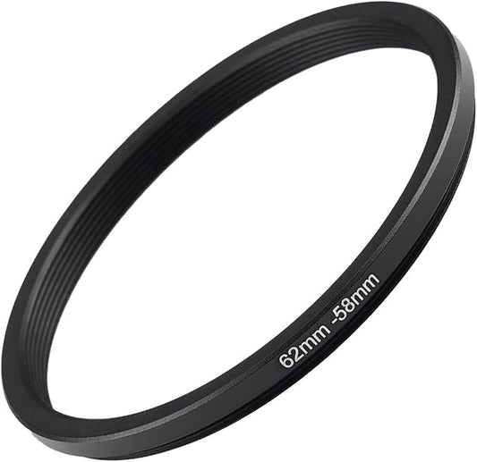 62mm to 58mm Step Up Ring Filter Adapter Black Metal Step up Adapter Rings by Unknown