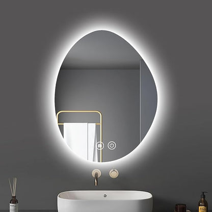 Illuminated LED Bathroom Mirror 500x800mm Wall Mounted Smart Vanity Mirror by Unknown