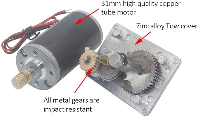 Reversible Gear Motor, 24V 8mm Shaft Gear Motor High Torsion Speed Reduce Electric Motor for Curtain Machine Advertising Equipment Window Opener Smart Device (100RPM)