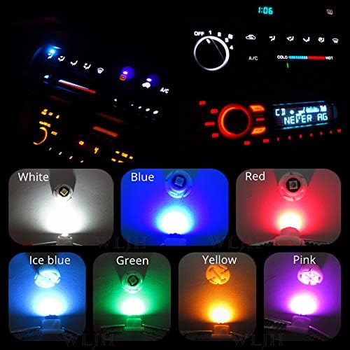 WLJH Pink A/C Control Climate HVAC Panel Lights Dashboard Dash Heater Indicator Light Led Bulbs Replacement Kit For Camry Corolla Tacoma Matrix, Pack of 10