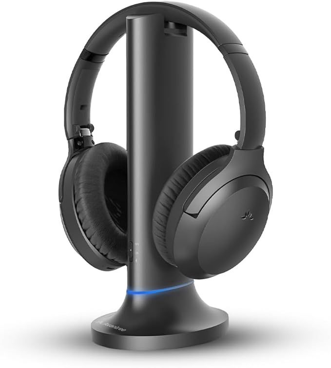 Avantree Opera Plus – Wireless Headphones for TV Watching with Clear Dialogue & Volume Boost for Seniors & Hard of Hearing (Mild–Moderate), Use with Soundbar, Charging Transmitter Base