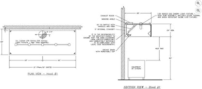 Commercial Kitchen Restaurant Duty Exhaust Hood, Wall Canopy Stainless Steel - Image 3