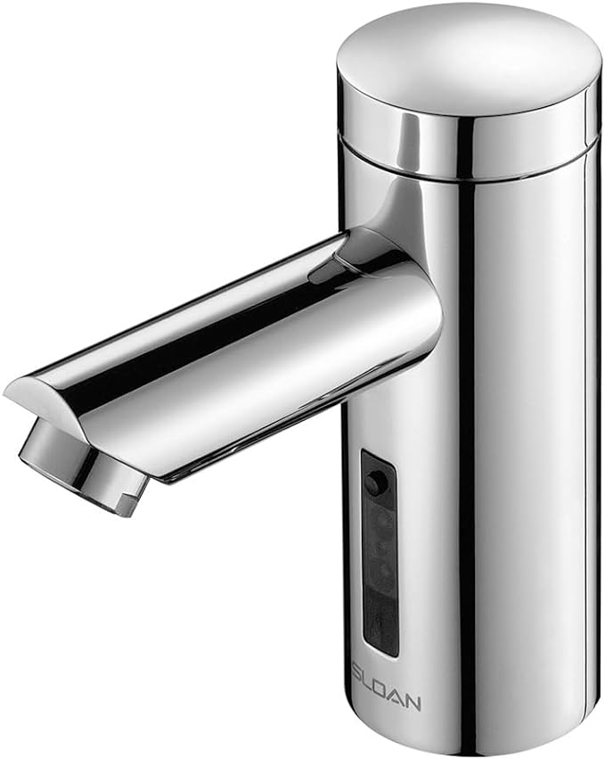 Sloan Optima EAF-200 Sensor Activated Touch-Free Faucet, Commercial Grade w/Mounting Hardware - 0.5 GPM Bluetooth Plug Adapter Hardwired Deck-Mounted Mid Body, Polished Chrome Finish, 3335050