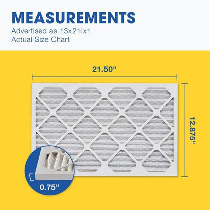 Aerostar 13x21 1/2x1 MERV 8 Pleated Air Filter, AC Furnace Air Filter, 6 Pack - Image 2