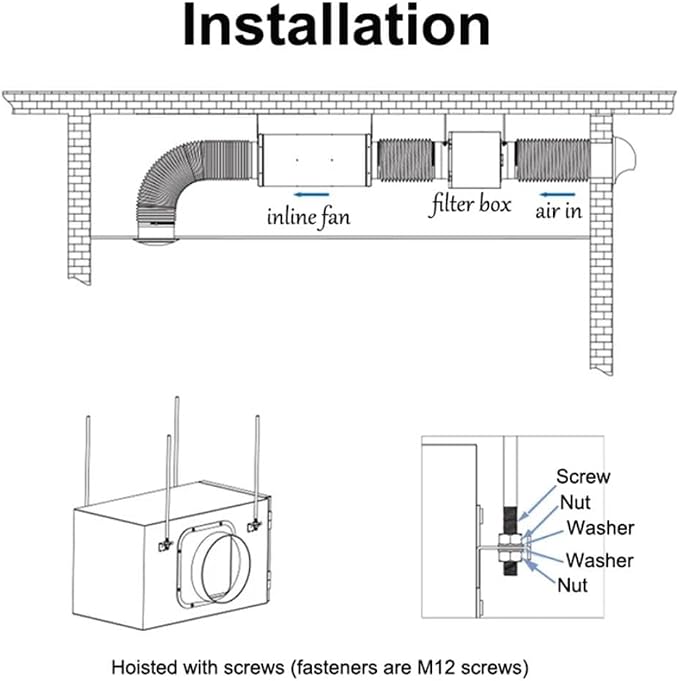6 Inch Fresh Air Intake Inline Filter Box - Image 6