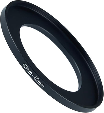 43mm to 62mm Step-up Adapter Rings Filter Adapter Black Metal Step Down Filter by Unknown