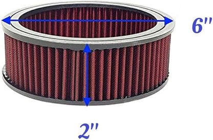 Round Washable Air Filter Cleaner Red Element Replacement Filter Flow Kit - Image 3