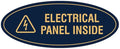 Signs ByLITA Oval Electrical Panel Inside Sign (Navy Blue/Gold) - Large 2 Pack