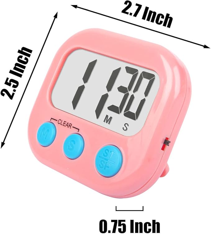 Classroom Timers for Teachers Kids Large Magnetic Digital Timer Teacher Supplies 6 Pack-Blue Pink
