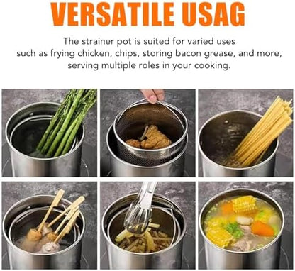 Stainless Steel Oil Filter Pot, Home Oil Fryer Strainer, Stainless Steel Oil - Image 6