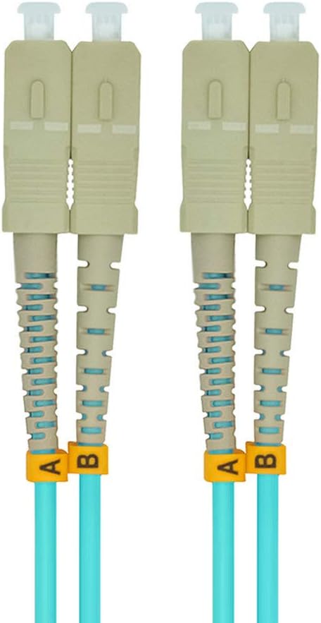 Jeirdus 20Meters 65ft Duplex 50/125 10G OM3 Multi-Mode Fiber Optic Cable Jumper Optical Patch Cord SC