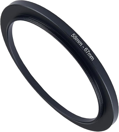 58mm to 67mm Step-up Adapter Rings Filter Adapter Black Metal Step Down Filter by Unknown