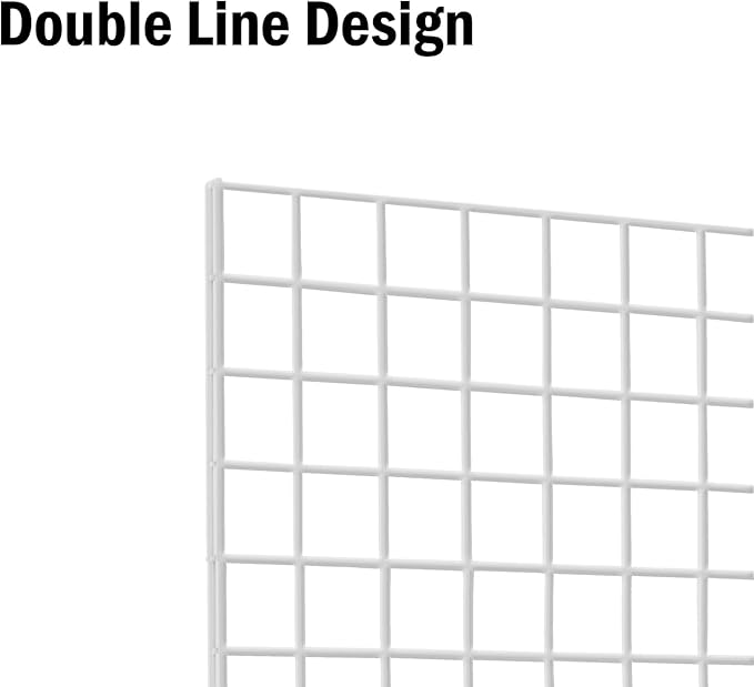 NEESEEYEE Commercial Grade Gridwall Panels – Heavy Duty Grid Panel for Any Retail Display, 2’ Width x 6’ Height, 4 Gridwall Panels Per Carton (White Finish)
