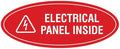 Signs ByLITA Oval Electrical Panel Inside Sign (Red) - Small