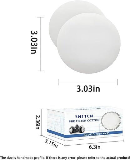 Respirator Cartridges’ 40PCS Spare Dust Pads, Respirator Mask's Filter Cotton - Image 2