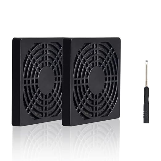 ELUTENG 80mm Fan Filter 2 Pack Ventilation Grill Cover IP40 Dustproof Cool by ELUTENG