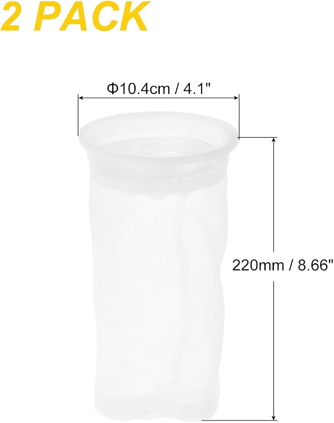 PATIKIL 4" IBC Lid Filter 2 Pack 210mm Long Washable Nylon Fine Mesh Filter IBC - Image 2