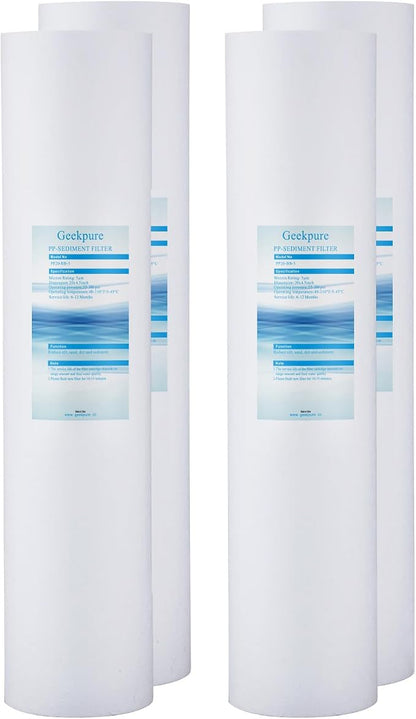 Geekpure 20-Inch Whole House Polypropylene PP Sediment Replacement Filters-4.5" by Geekpure