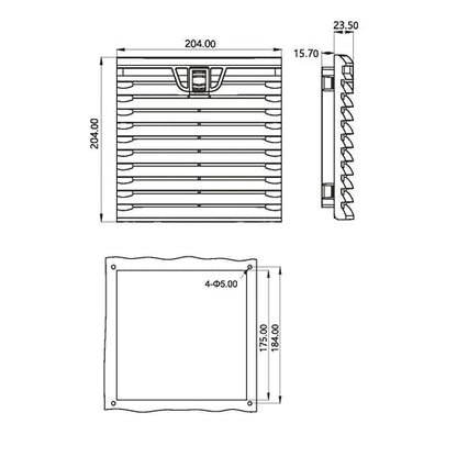 204 * 204mm Air Filter Panel Compact Axial Flow Fan Filter Unit - Image 3