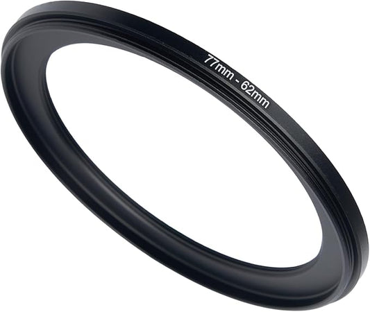 77mm to 62mm Step Up Ring Filter Adapter Black Metal Step up Adapter Rings by Unknown
