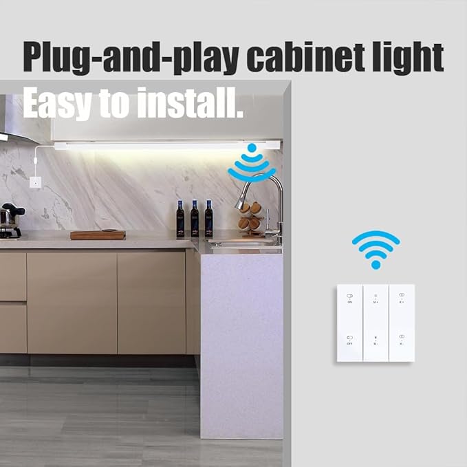 ONIDEK Under Cabinet Lights with Plug. 2700K-6500K Dimming and Color. with Wireless Control Panel and Remote Control.36W 3600LM for Garage, Kitchen, Bathroom, Closet, Office (45 inch)
