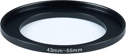 43mm Lens to 55mm Camera Lens Adapter 43mm to 55mm Step Up Ring Adapter Ring - Image 2