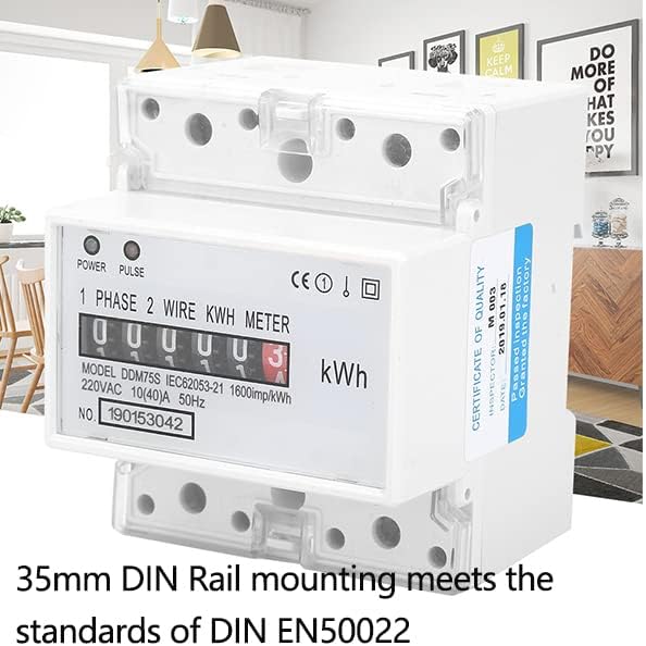 Watris Veiyi DDM75S 10-40A Single Phase KWH Meter, 4P Din Rail Energy Meter, Electric Meter, Electronic Din Rail KWh Meter, LED Electricity Power Consumption Wattmeter Energy Meter