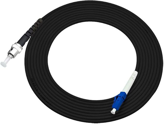 Jeirdus 5M LC to ST Outdoor Armored Simplex 9/125 SM Fiber Optic Cable Jumper Optical Patch Cord Singlemode 5Meters 16ft LC-ST