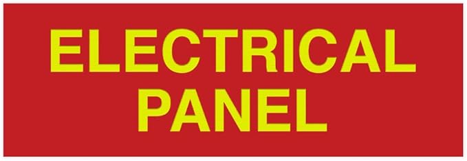 All Quality Basic Electrical Panel Sign - Fire Regulation Safety Compliance Sign - Red/Gold - Medium (2 Pack)