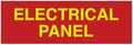 All Quality Basic Electrical Panel Sign - Fire Regulation Safety Compliance Sign - Red/Gold - Large (2 Pack)