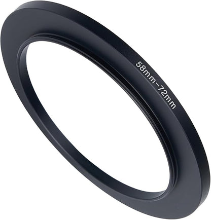 58mm to 72mm Step Up Ring Filter Adapter Black Metal Step up Adapter Rings by Unknown