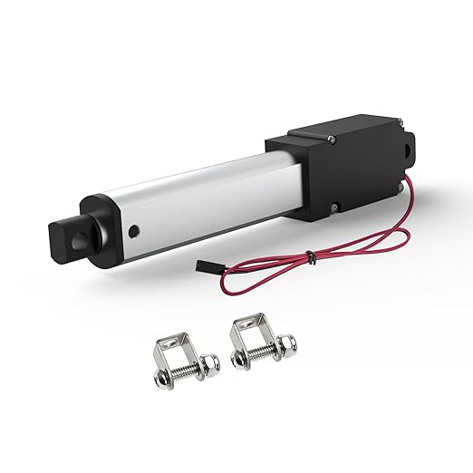 2 Inch 9lbs Mini Stroke 12V Electric Linear Actuator 0.6"/sec Linear Motion Actuator with Brackets for Cabinets, Robotics, Home Automation, Window Opener(40N, 50mm)