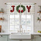 Christmas Wreaths Kitchen Tier Curtains 36 Inch Long 2 Panel Set, Rod Pocket by Unknown