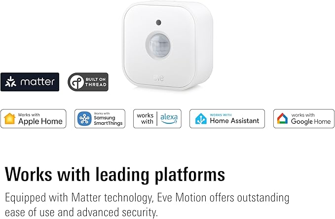 Eve Motion (Matter) 3-Pack – Smart Motion and Light Sensor, IPX3, Automatic Activation of Devices, Future-Proof, Works with Apple Home, Alexa, Google Home, SmartThings, requires Thread Border Router