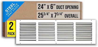 Fits 24x6 Duct Opening | Steel Return Air Grille by Handua | Vent Cover Grill by Handua