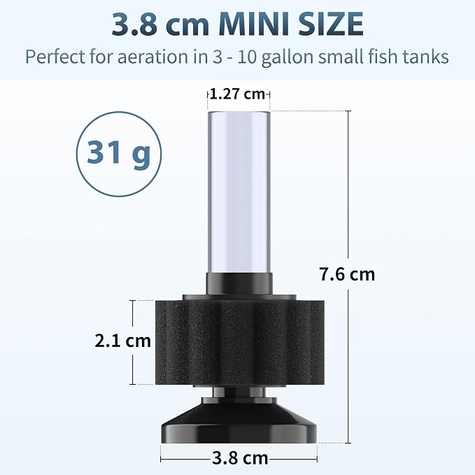 Pawfly Aquarium Air Pump with Nano Bio Sponge Filter Kit Air Control Valve - Image 5
