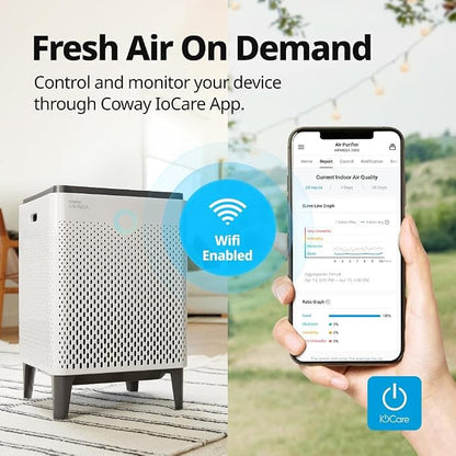 Coway Airmega 300S App-Enabled Smart Air Purifier, True HEPA Air Purifier - Image 9