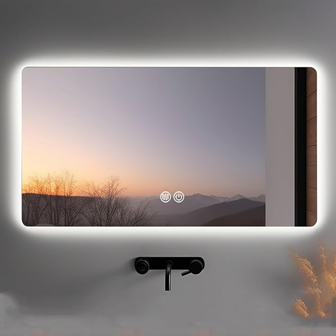 Illuminated 3 Colour LED Bathroom Mirror, Bathroom Light Mirror by Unknown