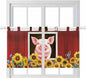 Pigs Sunflowers Kitchen Curtains 36 Inch Length, Small Window Curtains Tab Top by Unknown