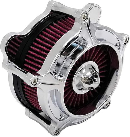 Harley Air Cleaner Turbine Intake Chrome Filter Kit Cnc Cut - Image 4