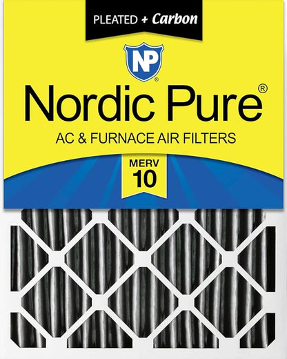 Nordic Pure 16x20x4 Furnace Air Filters MERV 10 Pleated + Carbon 1 Pack by NordicPure