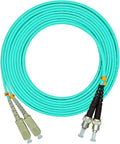 Jeirdus 30Meters 100ft SC to ST Duplex 50/125 10G OM3 Multi-Mode Fiber Optic Cable Jumper Optical Patch Cord SC-ST
