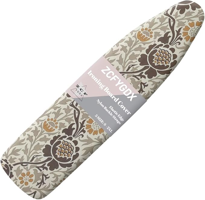ZCFYGDX Elastic Ironing Board Covers Standard Size, William Morris Prints Ironing Board Straps/Cover and Fastener 15x48 Inch, Strongly Breathable and Doesn't Retain Moisture, Easy Installation