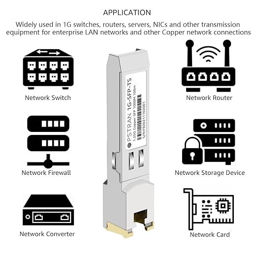 OPSTRAN 1000BASE-T SFP RJ45 Copper Transceiver Module Compatible with Cisco GLC-T SFP-GE-T 100m cat5e/6 4 Pack
