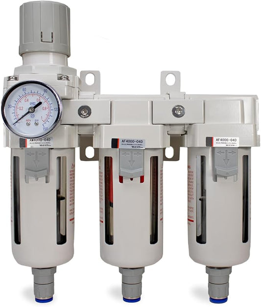 Heavy Duty 1/2" NPT 3 Stage Air Drying System – Industrial Coalescing Filter by LAUCO