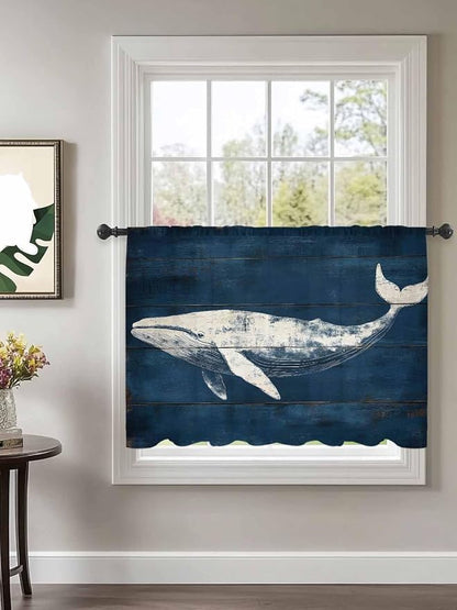 Sheer Curtains 54 Inch Length, Summer Whale Semi Sheer Curtains Light Filtering - Image 2
