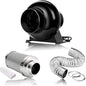 Ventilation Kit, 4 Inch Inline Fan 200 CFM Exhaust Blower, 4 Inch Carbon Fiber by WeedSalute